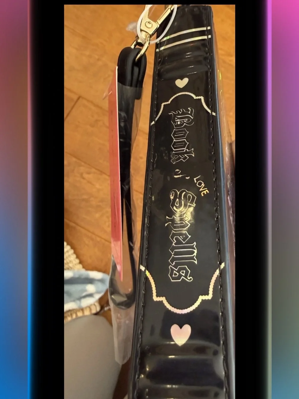 Rare Betsey Johnson Book of love Spells Wristlet Large Wallet Black Gothic NWT - Picture 13 of 16